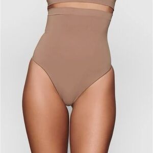 SKIMS Soft Beige high waist Shapewear thongs size XS